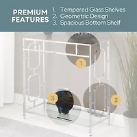 Omega Glass Top Metal Console Table