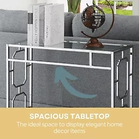 Omega Glass Top Metal Console Table
