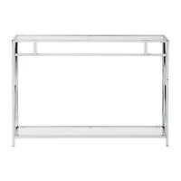Oxford Glass Top Metal Console Table