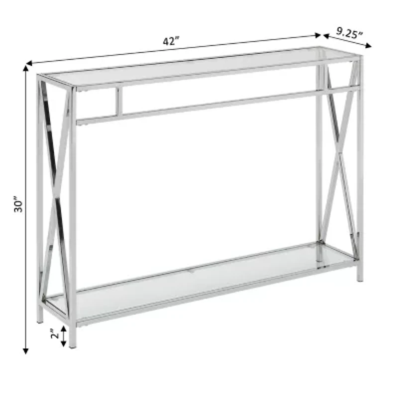 Oxford Glass Top Metal Console Table
