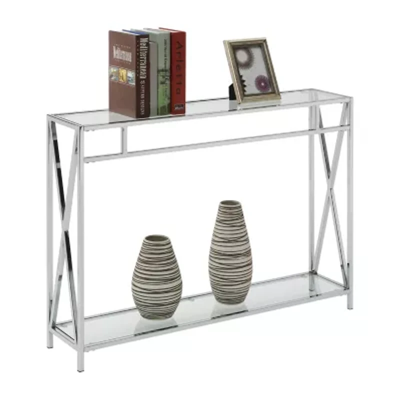 Oxford Glass Top Metal Console Table