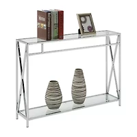 Oxford Glass Top Metal Console Table
