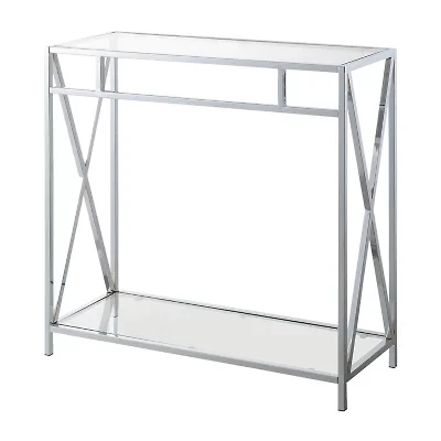 Oxford Glass Top Metal Console Table