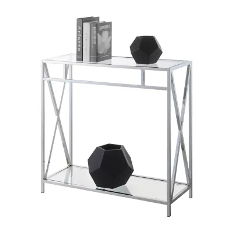 Oxford Glass Top Metal Console Table