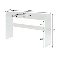 Soho Glass Top 1-Drawer Console Table