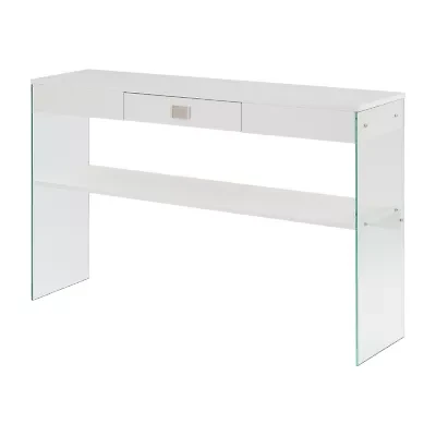 Soho Glass Top 1-Drawer Console Table