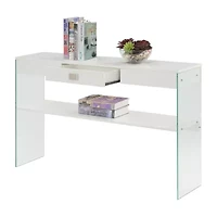 Soho Glass Top 1-Drawer Console Table