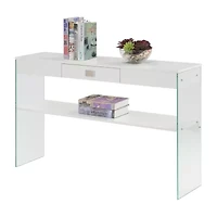 Soho Glass Top 1-Drawer Console Table