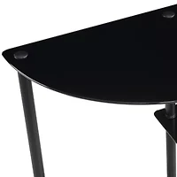 Design2go Glass Top Metal Console Table