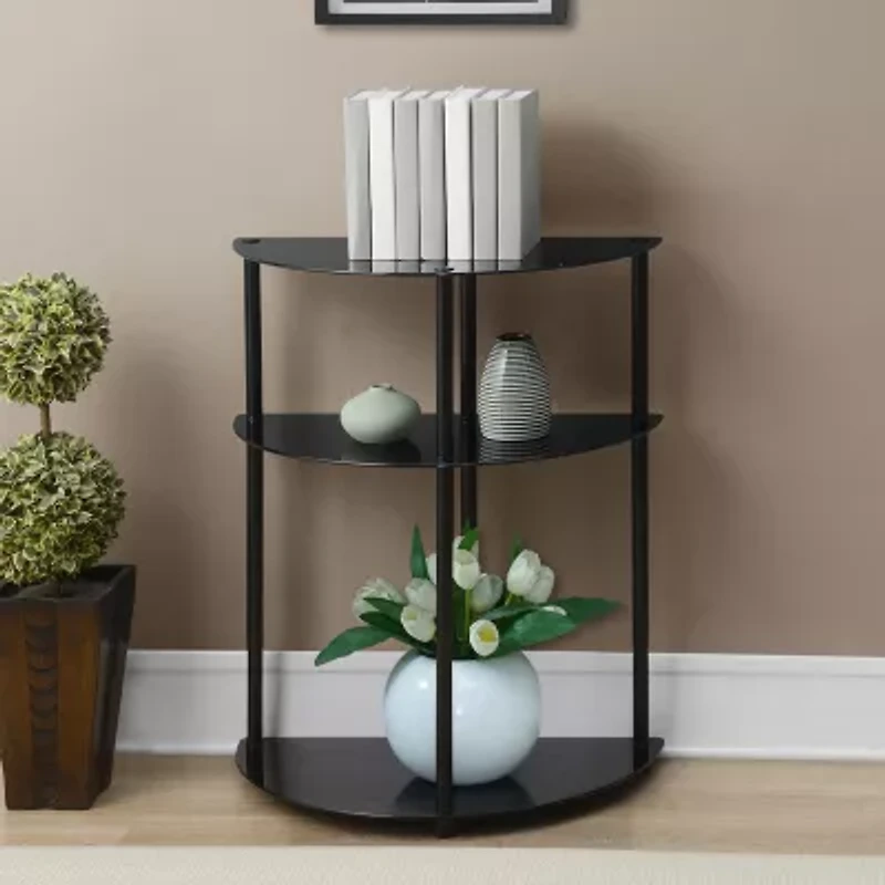Design2go Glass Top Metal Console Table