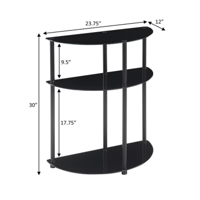 Design2go Glass Top Metal Console Table
