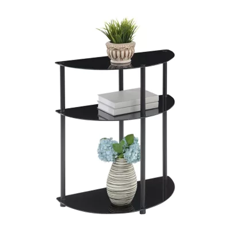 Design2go Glass Top Metal Console Table