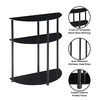 Design2go Glass Top Metal Console Table