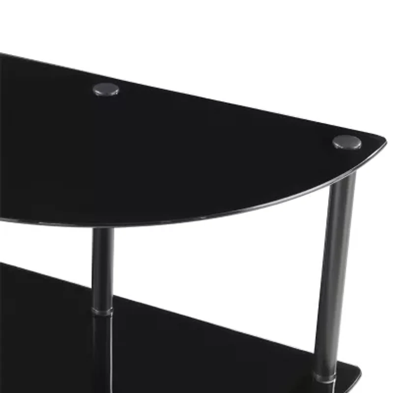 Design2go Glass Top Metal Console Table