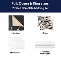 Home Expressions Casey Leaves Complete Bedding Set with Sheets