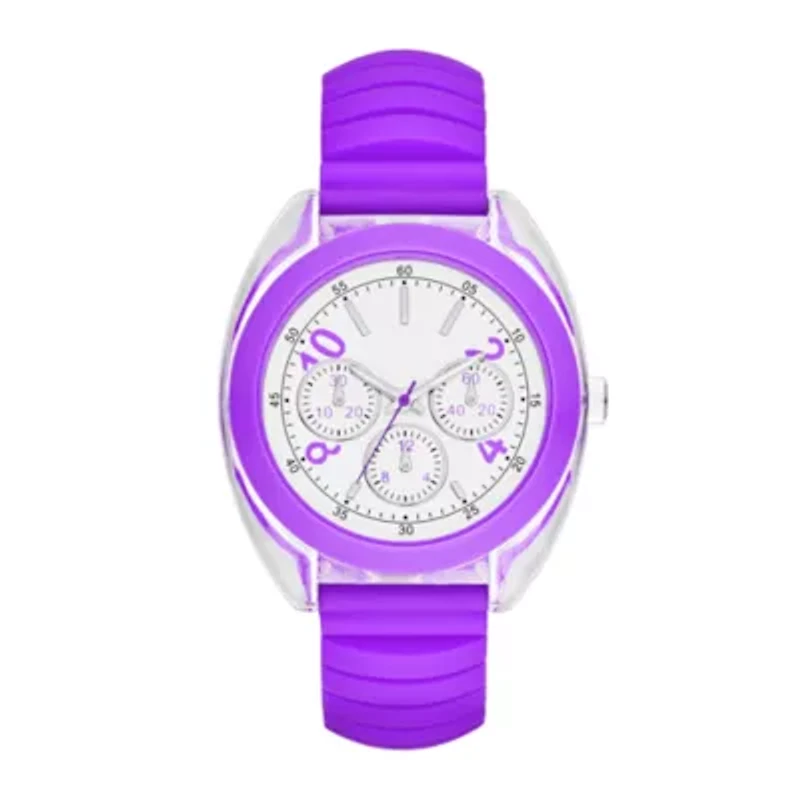 Womens Multifunction-Look Silicone Expansion Strap Watch