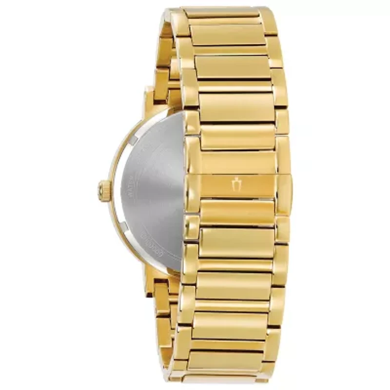 Bulova Futuro Mens Diamond Accent Gold Tone Stainless Steel Bracelet Watch 97d115