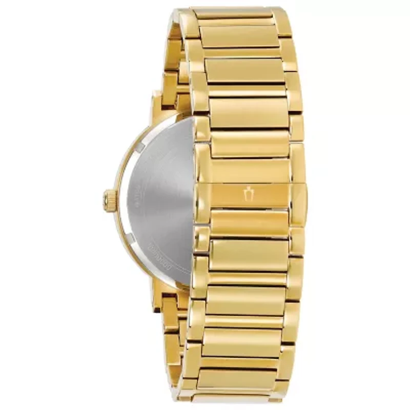 Bulova Futuro Mens Diamond Accent Gold Tone Stainless Steel Bracelet Watch 97d116