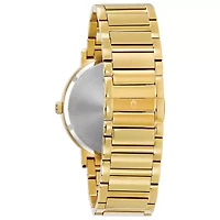 Bulova Futuro Mens Diamond Accent Gold Tone Stainless Steel Bracelet Watch 97d116