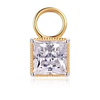 Womens Cubic Zirconia 18K Gold Over Silver 25.1mm Round Hoop Earrings