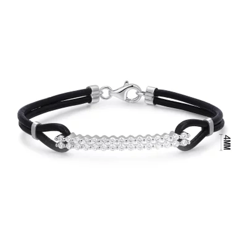 Sterling Silver Round Cubic Zirconia 7.25" Bracelet