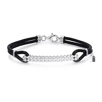 Sterling Silver Round Cubic Zirconia 7.25" Bracelet