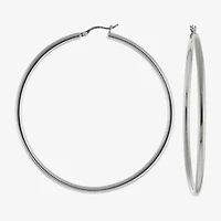Sterling Silver Large Polished Hoop Earrings