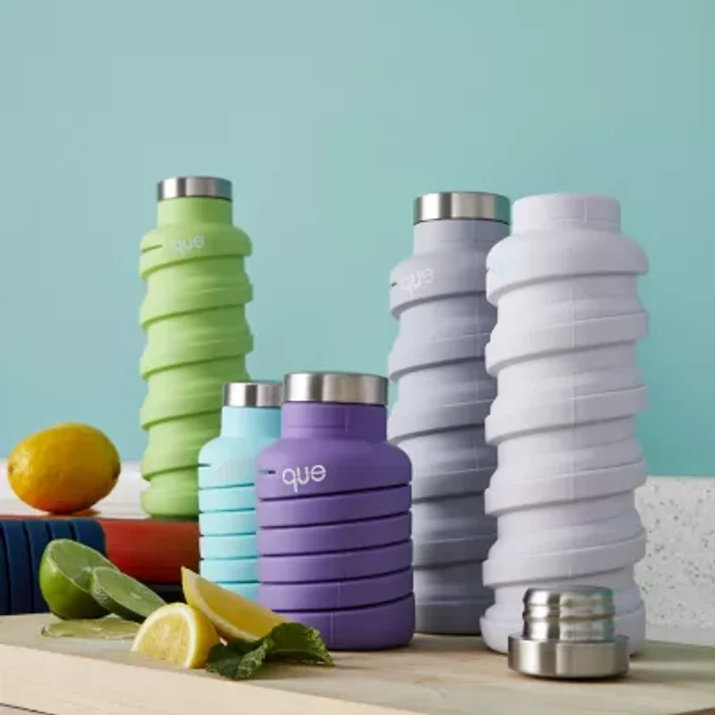 Que Collapsible Bpa Free Dishwasher Safe 20 Oz. Water Bottle