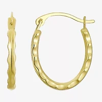 Womens 14K Gold 15mm Round Hoop Earrings