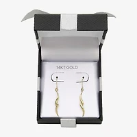 Womens 14K Gold Round Drop Earrings