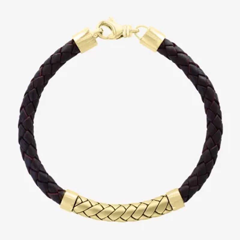Effy  Mens 14K Gold Over Silver Cord Bracelet