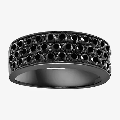 Effy Final Call Mens Genuine Black Spinel Sterling Silver Band