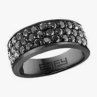 Effy Final Call Mens Genuine Black Spinel Sterling Silver Band