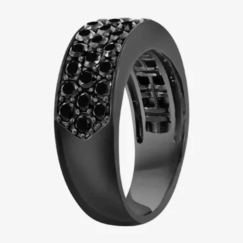 Effy Final Call Mens Genuine Black Spinel Sterling Silver Band