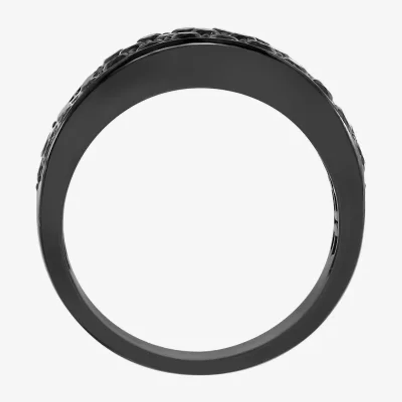 Effy Final Call Mens Genuine Black Spinel Sterling Silver Band