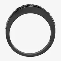 Effy Final Call Mens Genuine Black Spinel Sterling Silver Band