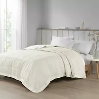 Madison Park Parkman Oversized Down Alternative Blanket with Satin Trim