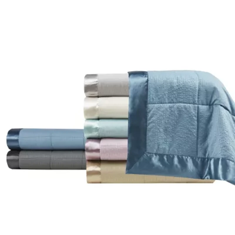 Madison Park Parkman Oversized Down Alternative Blanket with Satin Trim