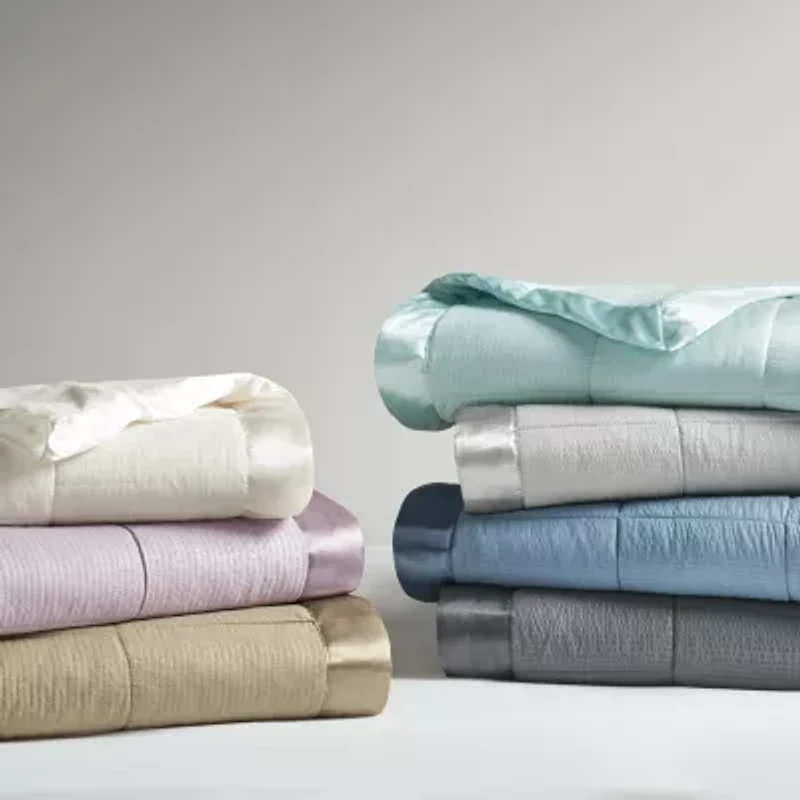 Madison Park Parkman Oversized Down Alternative Blanket with Satin Trim