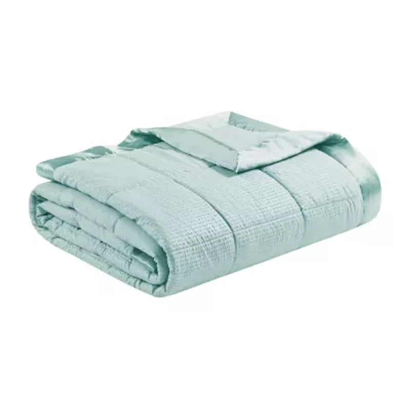 Madison Park Parkman Oversized Down Alternative Blanket with Satin Trim