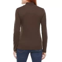 St. John's Bay Womens Mock Neck Long Sleeve T-Shirt