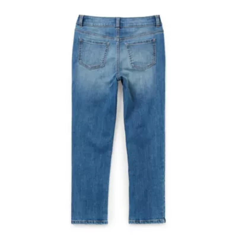 Thereabouts Little & Big Kid Girls Adjustable Waist Stretch Fabric Straight Leg Jean