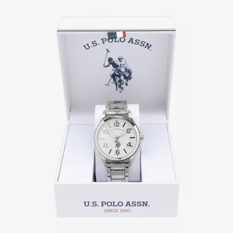 U.S. Polo Assn. Mens Silver Tone Strap Watch Usc80727jc