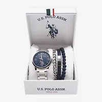 U.S. Polo Assn. Us Polo Assn. Mens Silver Tone 4-pc. Watch Boxed Set Usc20234jc