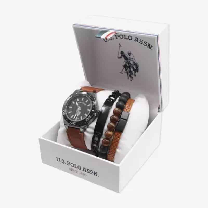U.S. Polo Assn. Us Polo Assn. Mens 4-pc. Watch Boxed Set Usc20236jc