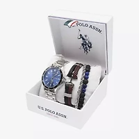U.S. Polo Assn. Us Polo Assn. Mens Silver Tone 4-pc. Watch Boxed Set Usc20237jc