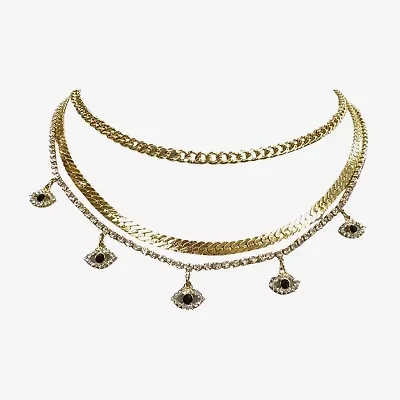 Bijoux Bar Multi Layered Womens 16 Inch Link Chain Necklace