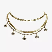 Bijoux Bar Multi Layered Womens 16 Inch Link Chain Necklace