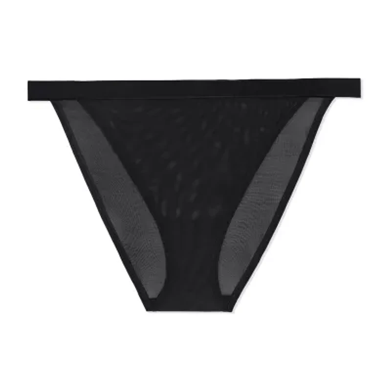 Curvy Couture Sheer Mesh String Bikini Panty - 1379