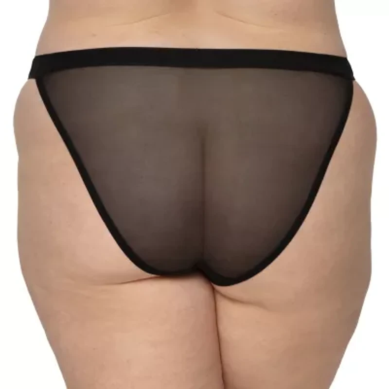 Curvy Couture Sheer Mesh String Bikini Panty - 1379